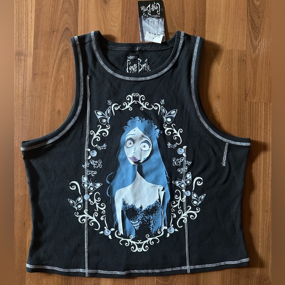 NWT Corpse Bride Emily Ribbed Girls Crop Tank Top size 2X - Picture 2 of 7